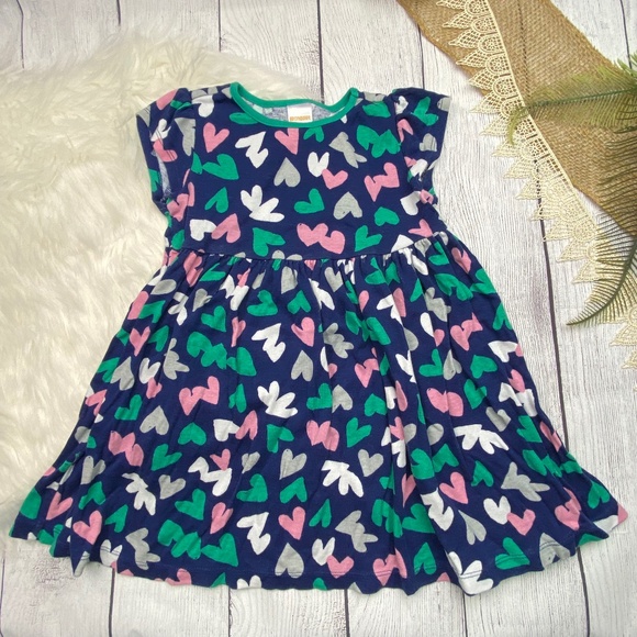 Gymboree Toddler Girl's Size 5T Short Sleeve Heart Print Dress